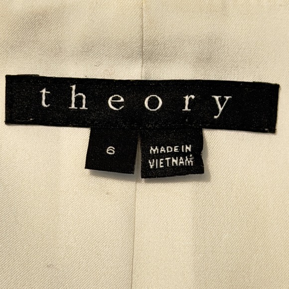 Theory Brixmill Admiral Crepe sz 6 White Single Button Blazer Jacket Suit Coat - Picture 3 of 8